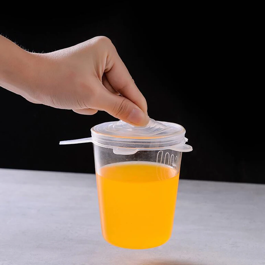 6 шт./компл. силиконовые стрейч многоразовые крышки Еда Обёрточная бумага