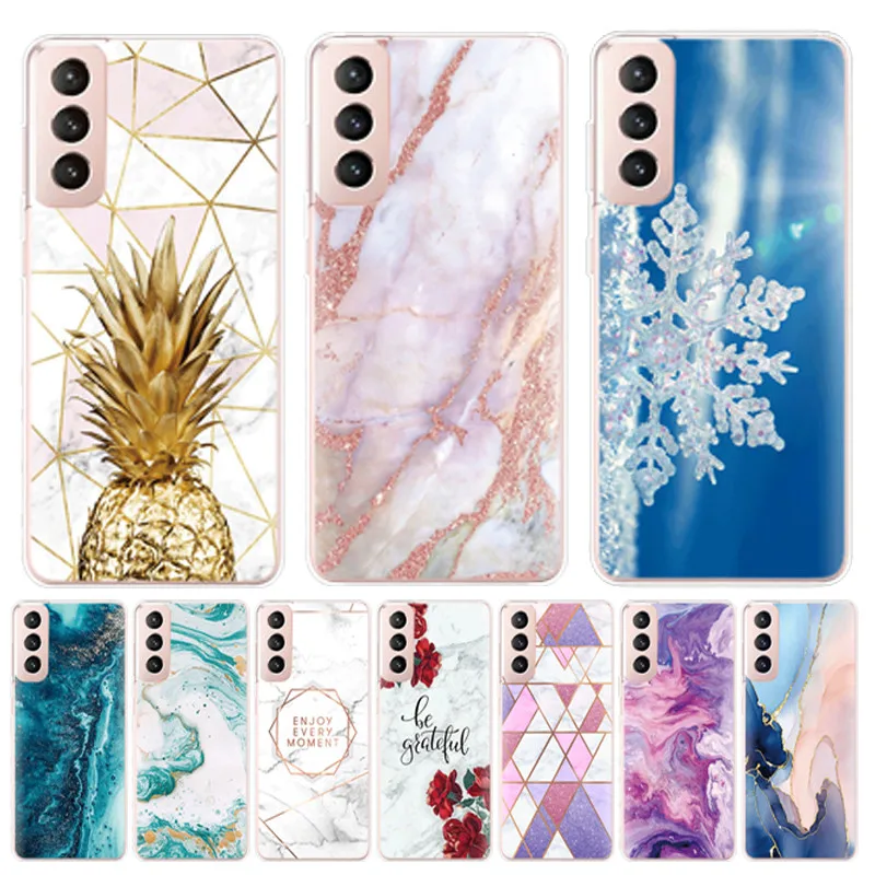 Case For Samsung Galaxy S21 Ultra Plus FE 5G coque Silicone TPU Back Cover for GalaxyS21 ultra fe galaxy S 21 marble clear shell