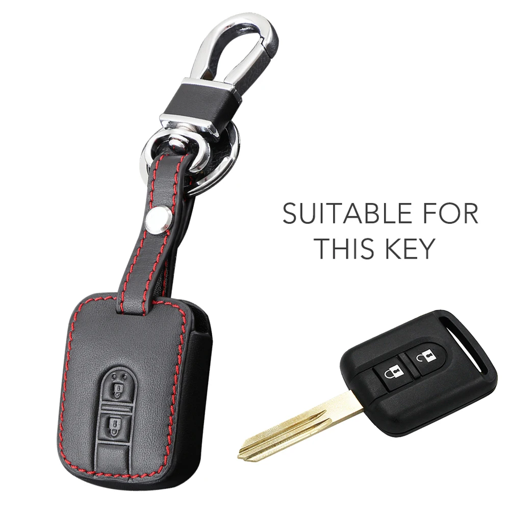 Автомобильный чехол для ключей с дистанционным управлением черный кожаный Nissan