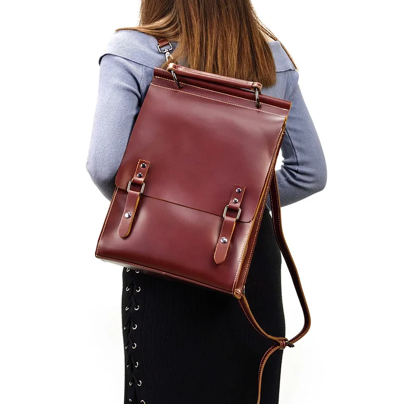 Роскошный женский рюкзак из натуральной кожи, женский рюкзак из мягкой коровьей кожи, женская сумка для ноутбука, повседневный рюкзак, школ...