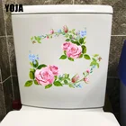 YOJA 23,8 см  20,1 см, Розовый венок с розами, стикеры для туалета, аксессуары для дома, комнаты, Современное украшение на стену, T1-2619