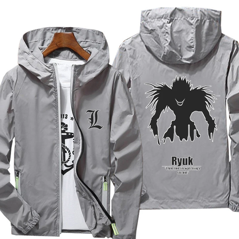 

Куртка мужская с принтом «Death Note», Модный повседневный пиджак на молнии, куртка большого размера, весна-осень