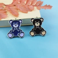 10pcs 2723mm two color enamel bear charm for jewelry making and crafting cute earring pendant bracelet necklace charms
