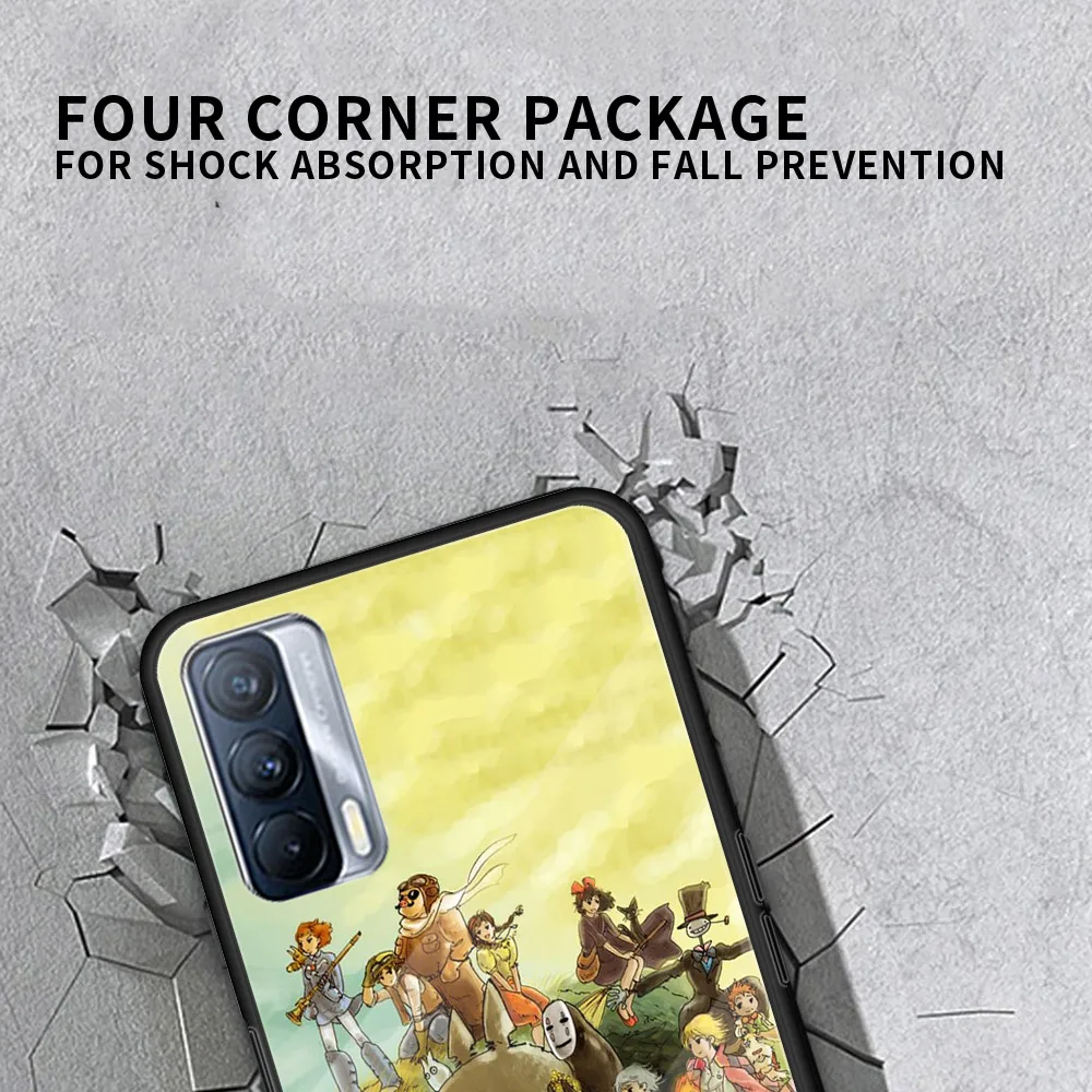 anime totoro ghibli art tempered glass cover for realme 7 7i xt c3 6 5 pro for oppo a9 2020 a52 find x2 lite phone case free global shipping