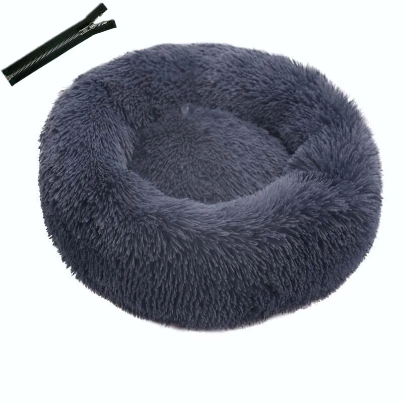 

For Pet Bed Cat Litter Dog Kennel Plush Round Deep Sleeping Bed Warming With Removable Pad Pet Kennel Removable and Washable