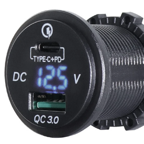 Двойное зарядное устройство USB адаптер со светодиодным вольтметром