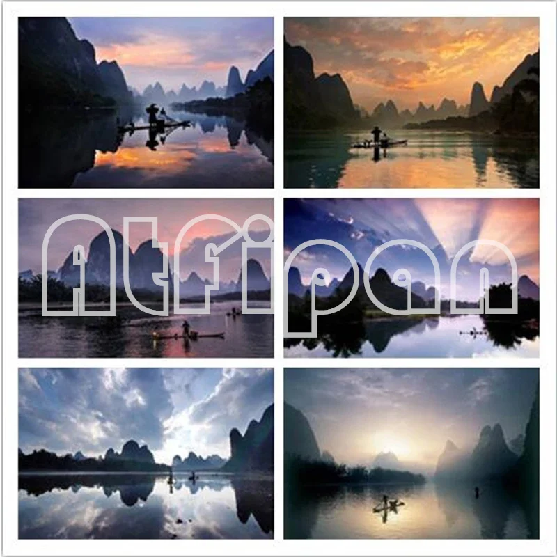 

Алмазная живопись 5D «сделай сам» с пейзажем, вышивка крестиком, полноразмерная круглая вышивка, красочная ручная работа, домашний декор для...