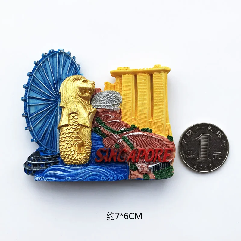 F6 Магниты страны на холодильник Сингапур Merlion декоративные полимерные Стикеры магнит на холодильник Стикеры мировых проездных сувенирные магнитные - Цвет: F6