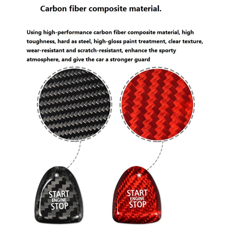 Наклейка для кнопки включения и остановки двигателя из углеродного волокна