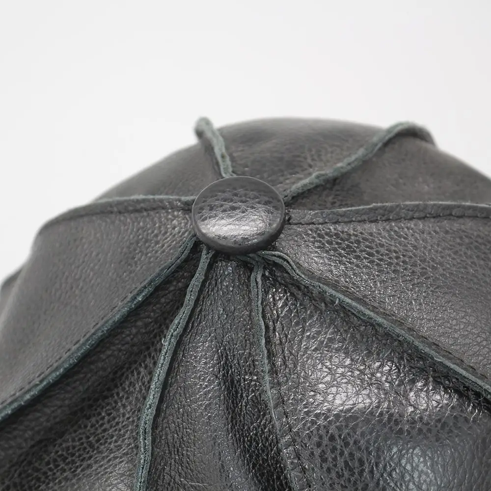 

Men caps real leather baseball cap black cap hats autumn winter fashion simple sports cap