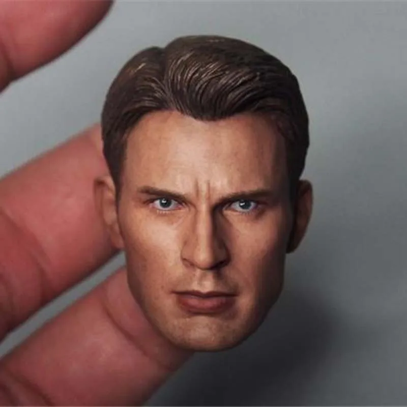 

1/6 Scale Soldier Head Sculpt Steve Rogers Male Head Carving American for 12 Inches DIY Action Figure