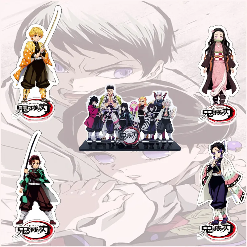 

2021 Japan Anime Demon Slayer Child Toy Figure Kokushibou Stand Card Rengoku Shinjurou Fashion Uzui Tengen Model Standsing
