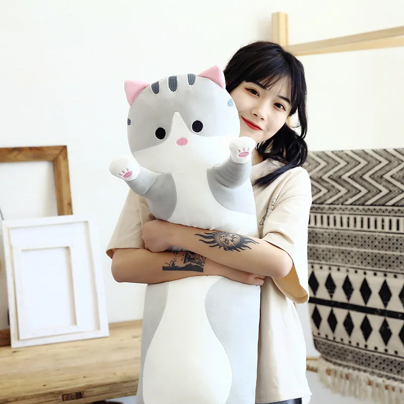 Милая кошка подушка маленький динозавр Единорог тело длинная супер мягкая