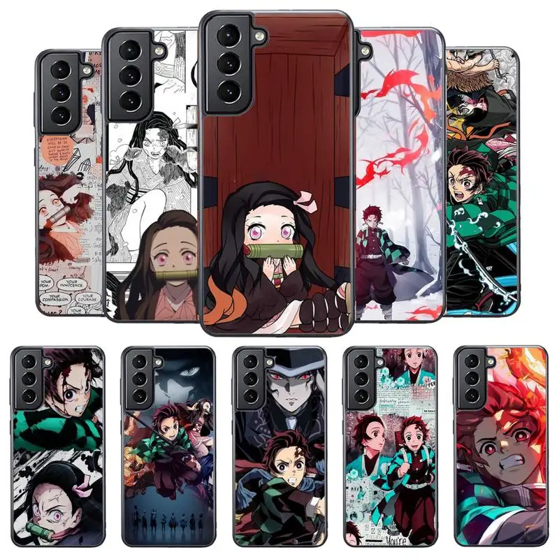 

Demon Slayer Kimetsu no Yaiba Phone Case for Samsung s4 s5 s6 s7 s8 s9 s10e plus Edge s20 s21 s30 ultra cover PC&TPU