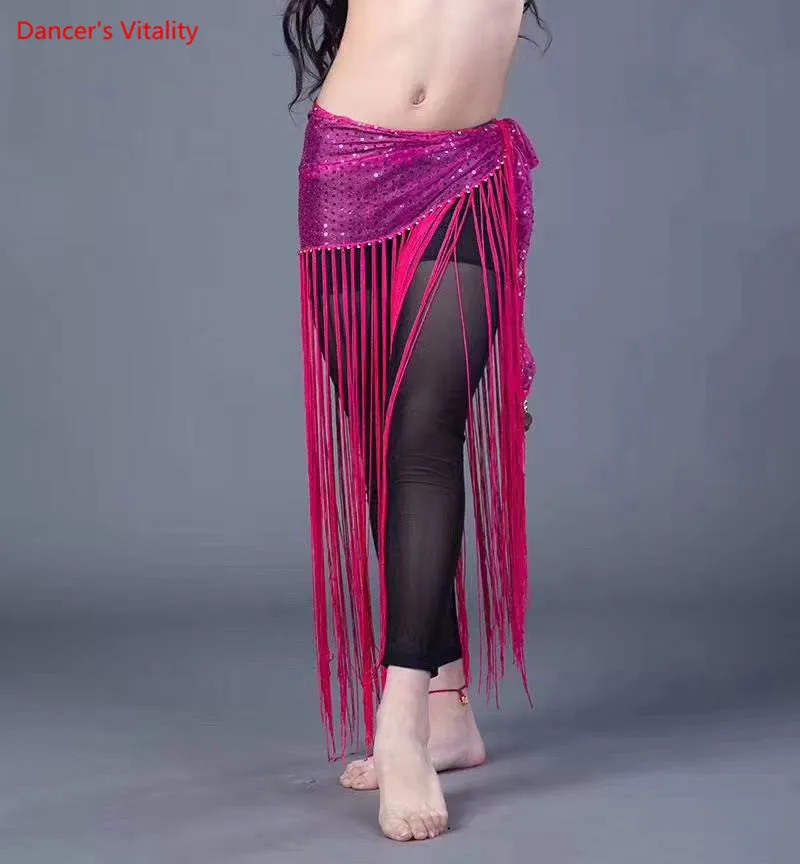 

New Child Belly Dance Tassel Long Skirt Oriental Dance Dance Practice Hip Scarf 9 colour Free Delivery
