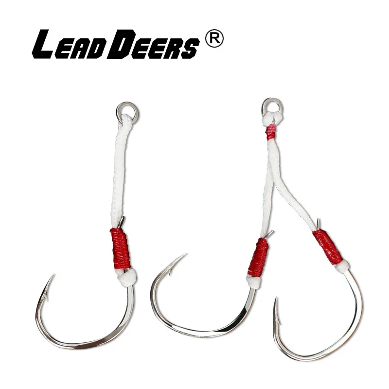 Leaddeers 5 упаковок/партия медленные крючки для джиггинга 2/0 3/0 4/0 5/0 нержавеющая сталь