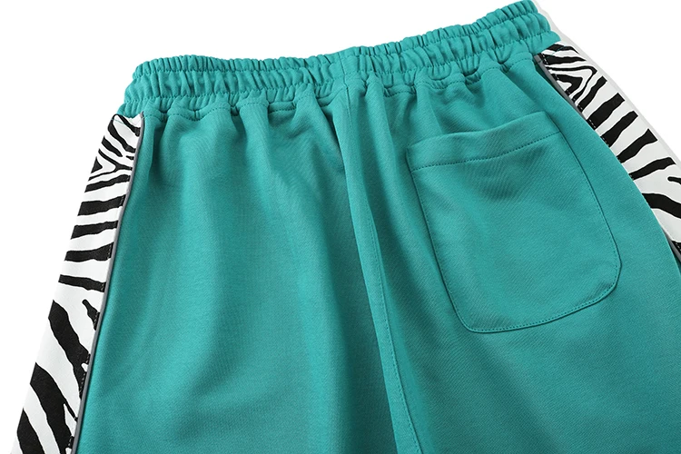 

IEFB 2021 Summer New Men's Loose Zebra Pattern Print Patchwork Shorts Causal Spweatpants Drawstring Elastic Waist Shorts 9Y7389