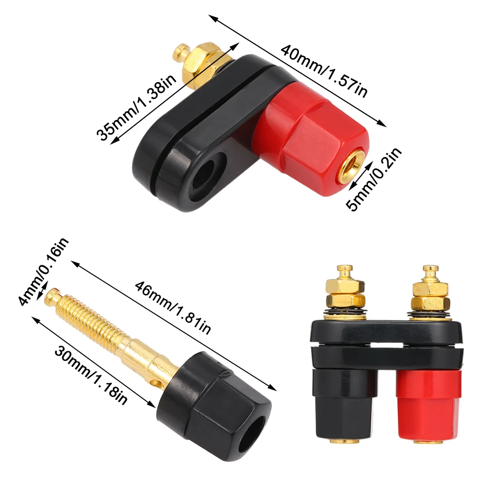 4 мм двойной разъем типа банан Клеммная клемма для усилителя динамика блок