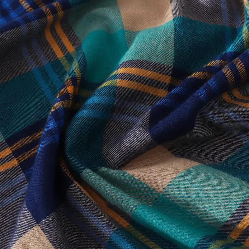 Осенние женские рубашки клетчатая женская блузка с отложным воротником и