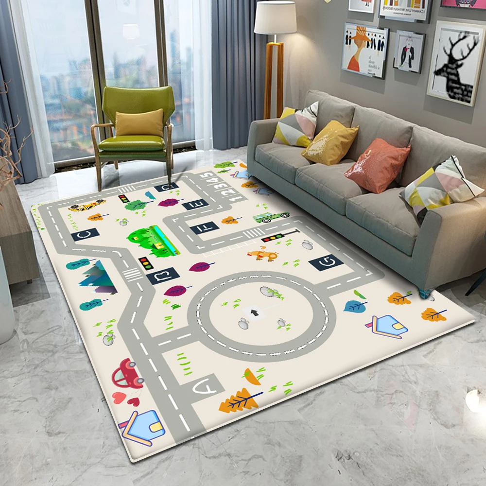 

Fashion Rug Children's Flannel Carpet Animal Puzzle Game Learn For Baby Play Rectangular Carpet in the children's room 40x60cm