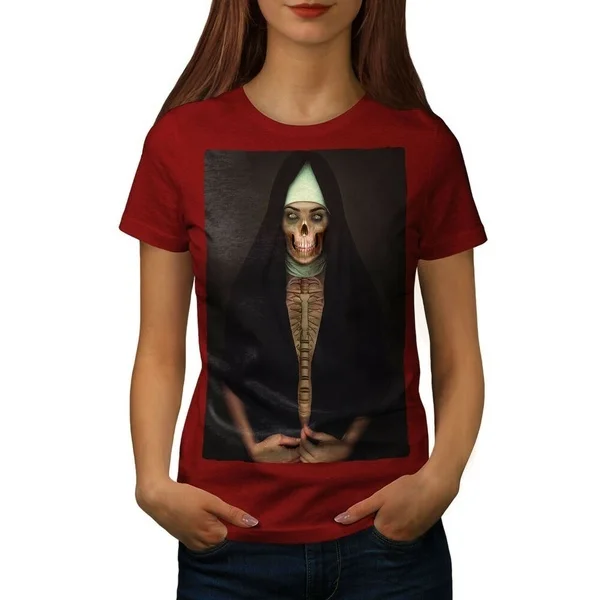 

Wellcoda Zombie Religion Horror Womens T-shirt, Scary Casual Design Printed Tee