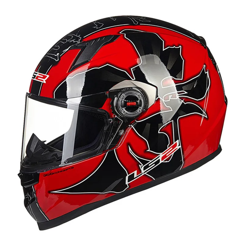 Red Samurai LS2 FF358 мотоциклетный шлем анфас мотоциклетный мужской гоночный шлем Moto Casco Capacetes de Motociclista - Цвет: Red Samurai