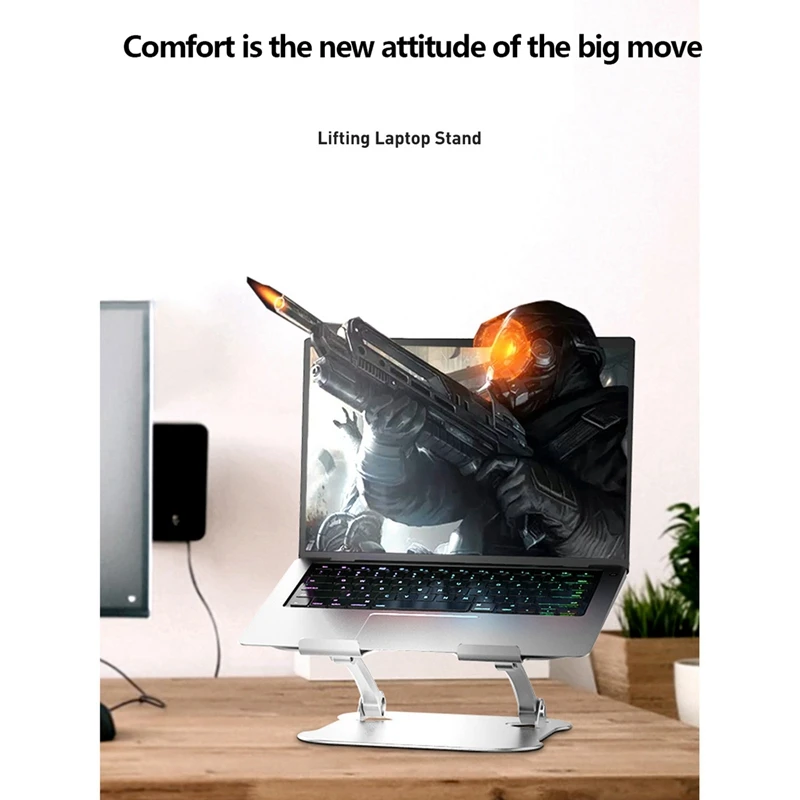 

Laptop Stand Notebook Lifting Bracket Computer Cooling Frame Metal Flat Desktop Bracket Compatible with Laptop