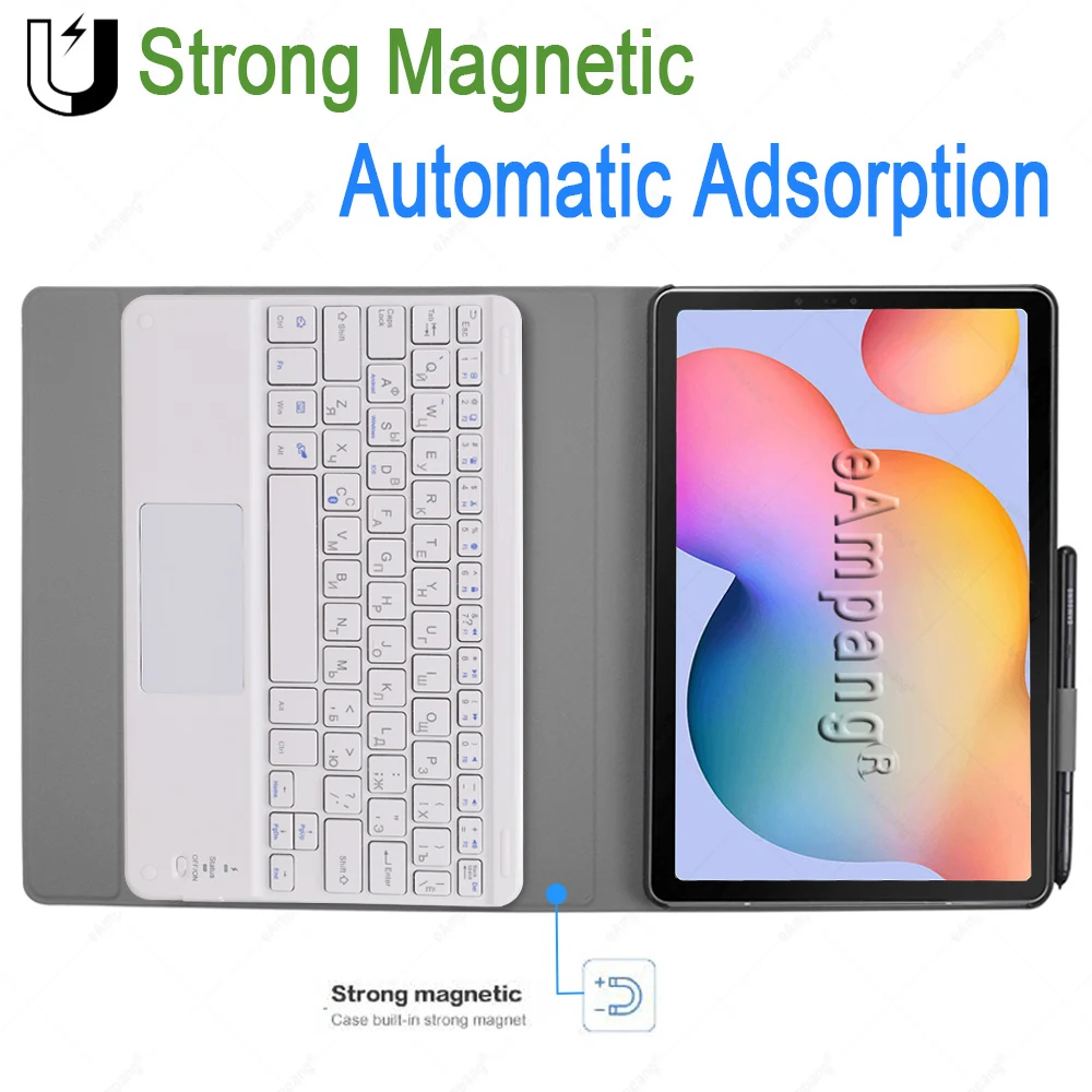 Чехол с русской клавиатурой для Samsung Tab S6 Lite 10 4 S4 S5E S7 + Plus 5 P610 T870 T970 T860 T830 T835 T720 T725 |