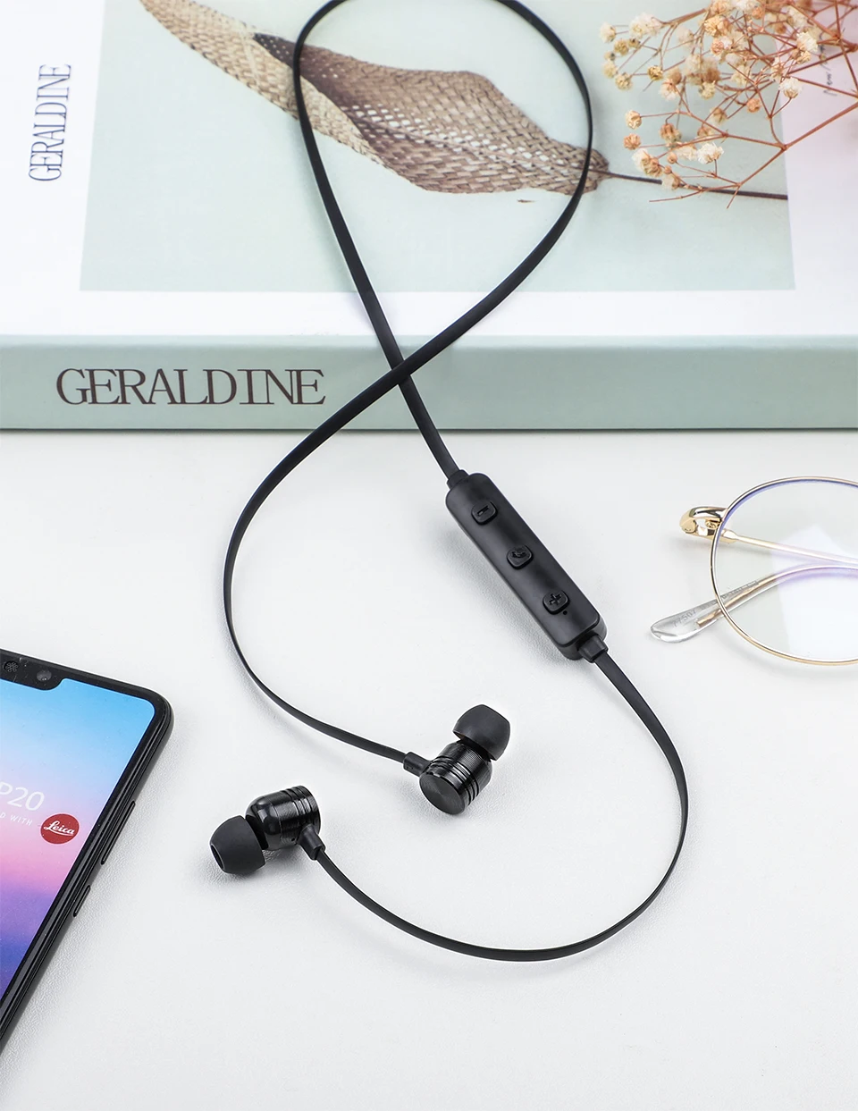 KUULAA, Bluetooth наушники, беспроводные наушники, шейные, спортивные, свободные руки, вкладыши, Bluetooth гарнитура для телефона, Fone de Ouvido