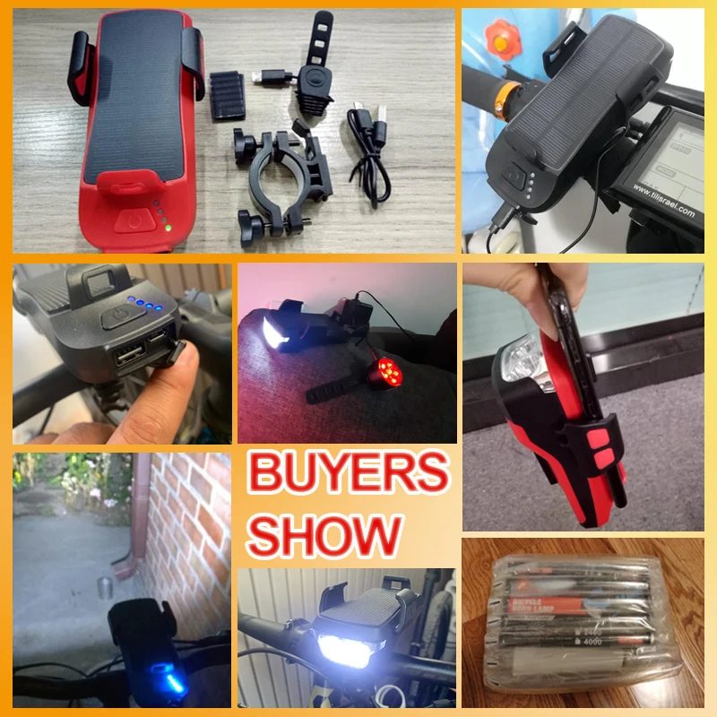 fivemi 5 in 1 led bike light front usb rechargeable solar horn phone holder cycling lamp flashlight for bicycle light lantern free global shipping