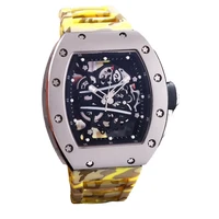new mens watch sapphire automatic mechanical silver yohan blake black blue rubber stainless steel tpt skeleton