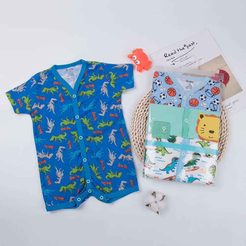 3 шт./лот детские комбинезоны с коротким рукавом для новорожденных мальчиков и