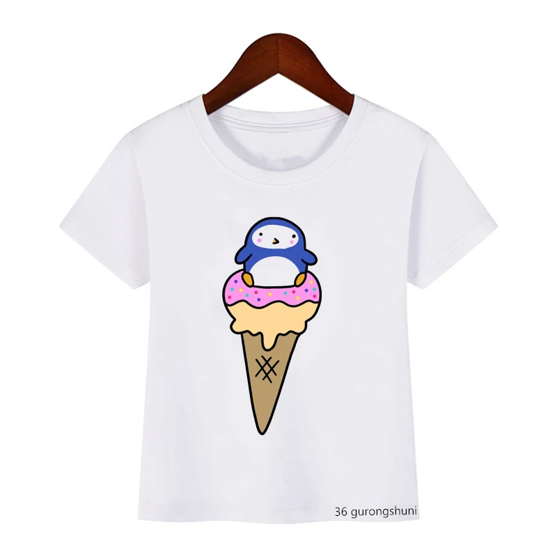 Детская футболка с графическим принтом мороженого милая мультяшная для