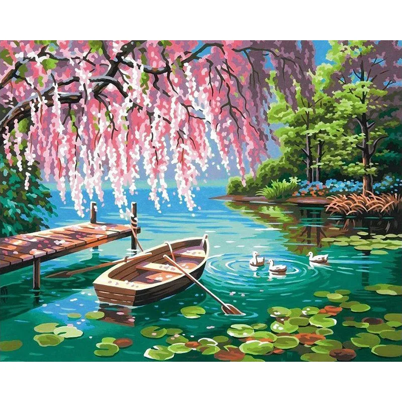 1330 SDOYUNO 40x50 см живопись по номерам корабль цифровая живопись пейзаж Лодка на каване бескаркасные DIY картины по номерам - Цвет: 1330