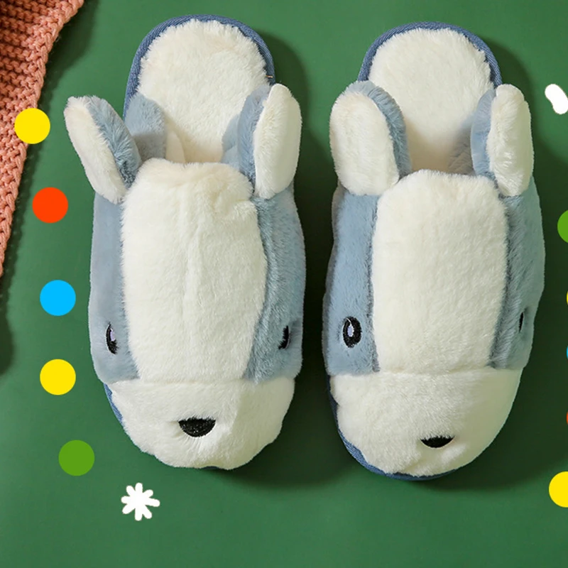

Cartoon Cute Womens Slippers Plush Indoor Non-slip Warm Cotton Animals Winter Slippers Household Indoor Fluffy Girls Shoes