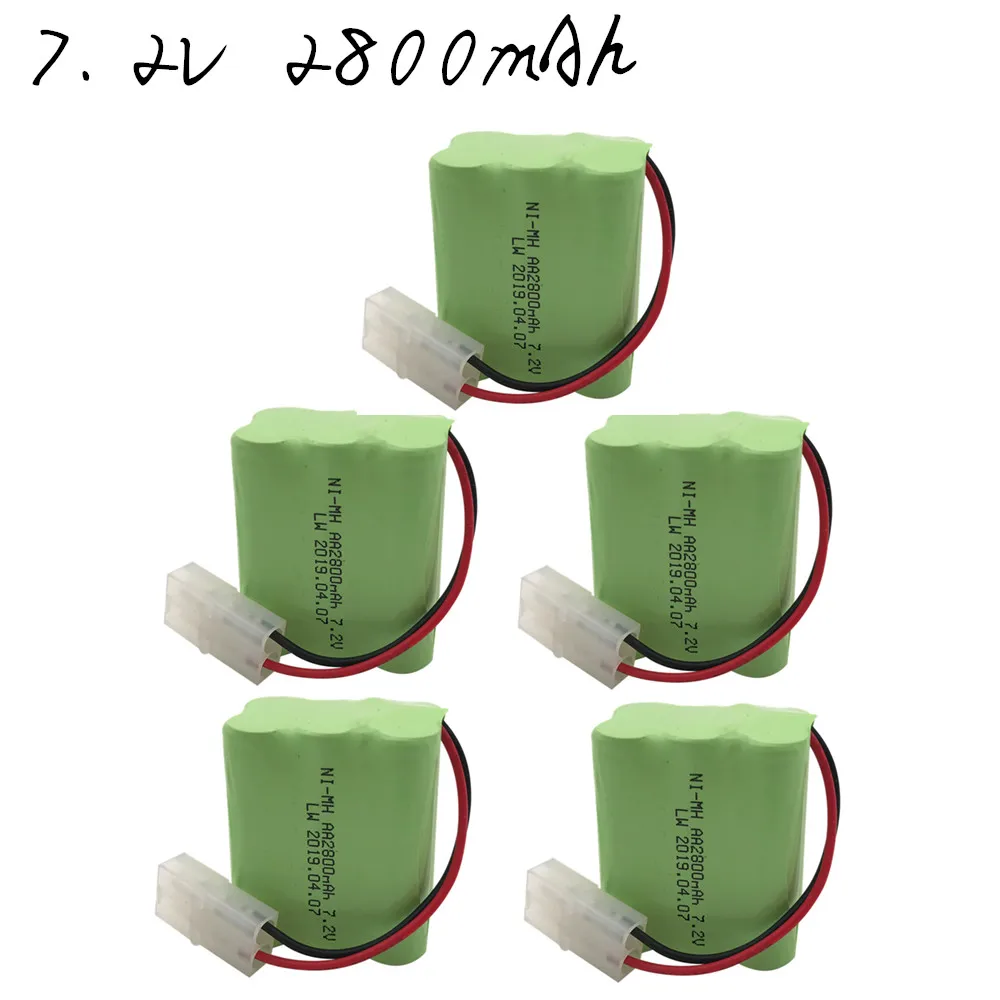 Bater&iacute;a AA NI-MH X de 5 piezas, 7,2 v, 2800mAh, 7,2 v, Ni-MH, juguetes el&eacute;ctricos, coche RC, Robot, recargable, env&iacute;o gratis-0