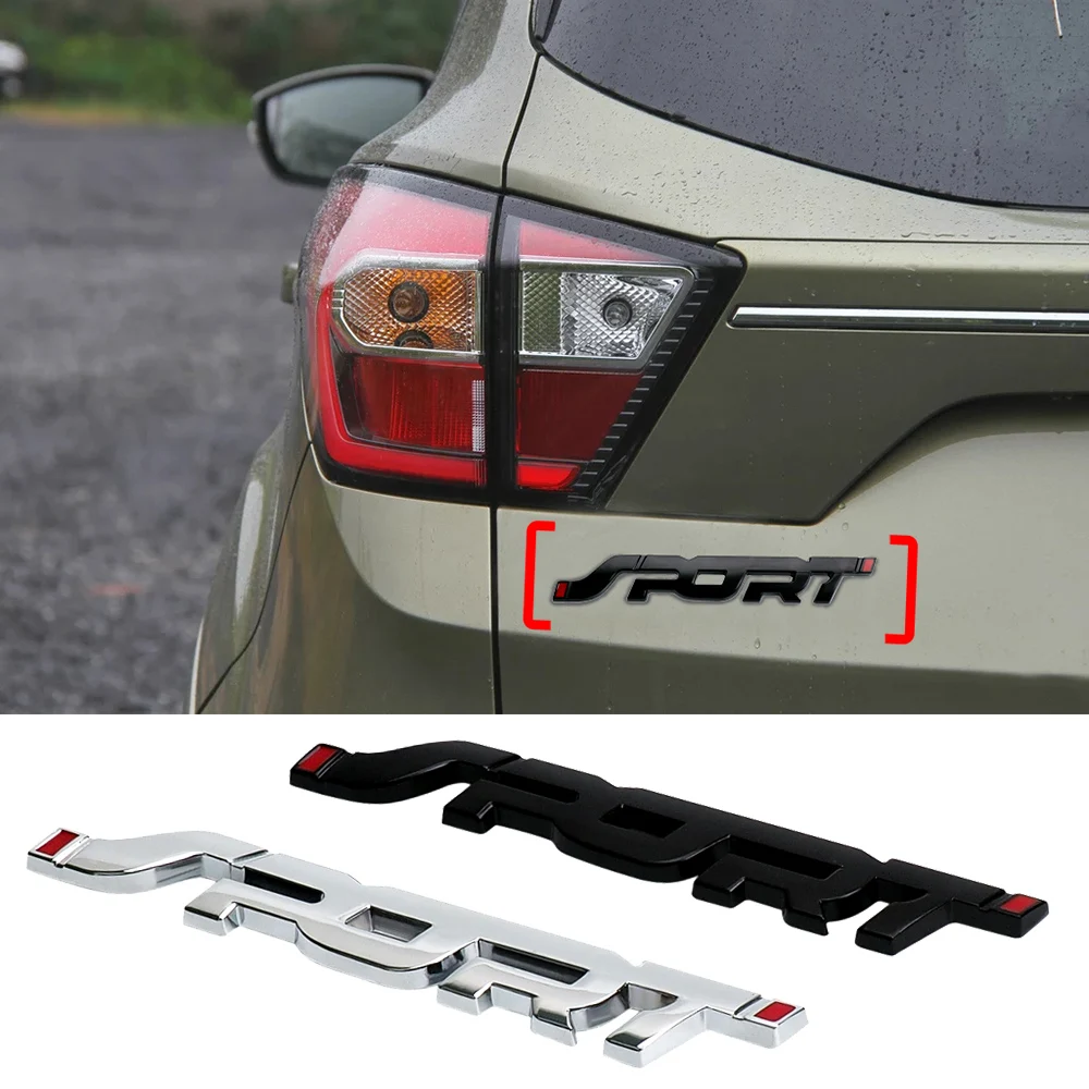 

3D Stereo Chrome Sport Logo Emblem For Ford Fusion Focus EcoSport Expedition Explorer Escape Kuga Auto Trunk Sticker Car Styling
