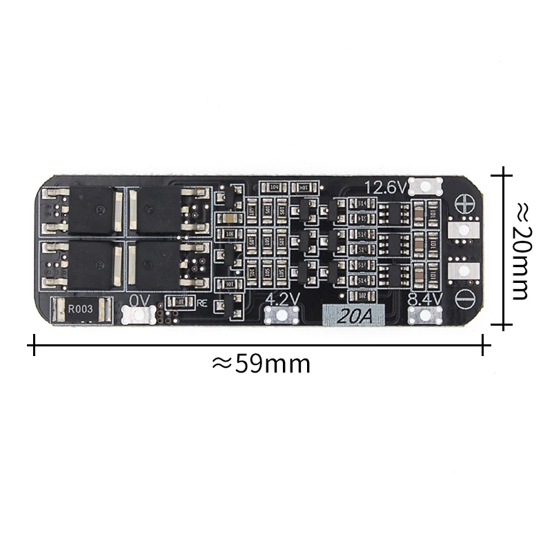 3S 20A 3S 20A литий-ионный аккумулятор 18650 зарядное устройство PCB плата защиты BMS для сверлильного мотора 12,6 V Lipo сотовый модуль 64x20x3,4 мм DIY - Цвет: 3S 20A