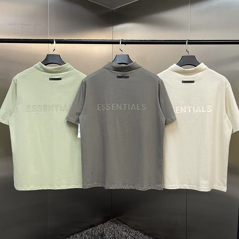 

Ss21 new men's casual polo shirt Jerry Lorenzo fashion brand 100% cotton tee back rubber printed letter hip hop loose T-shirt
