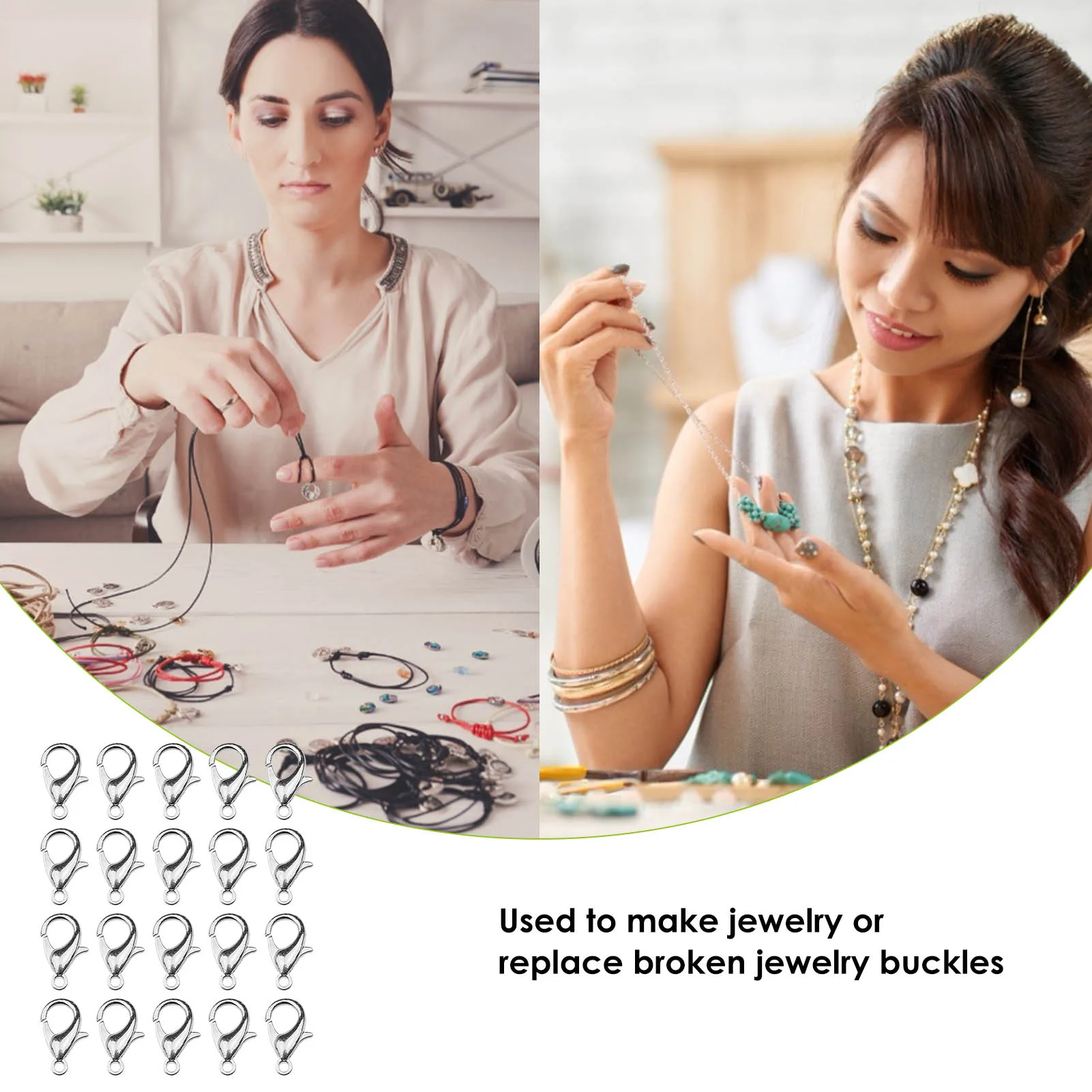 

100Pcs 7x12mm Gold Silver Plated Fashion Jewelry Findings,Metal Alloy Lobster Clasp Hooks For Necklace&Bracelet Chain DIY Ideal