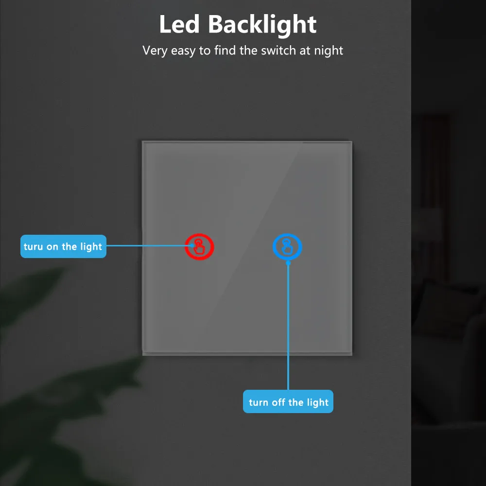 Сенсорный настенный выключатель SMATRUL светодиодная лампа с панелью из