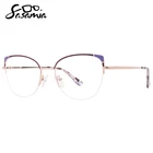 Женские и мужские очки с полуободком SASAMIA, металлические оправы для очков кошачий глаз, оптические прозрачные линзы для близорукости, женские очки MW4031