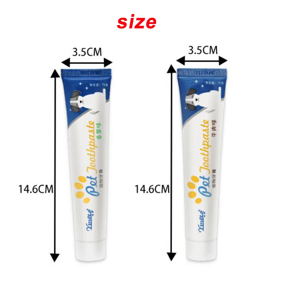 Pet собачья зубная паста ванильный вкус собака здоровые зубы очиститель со щеткой