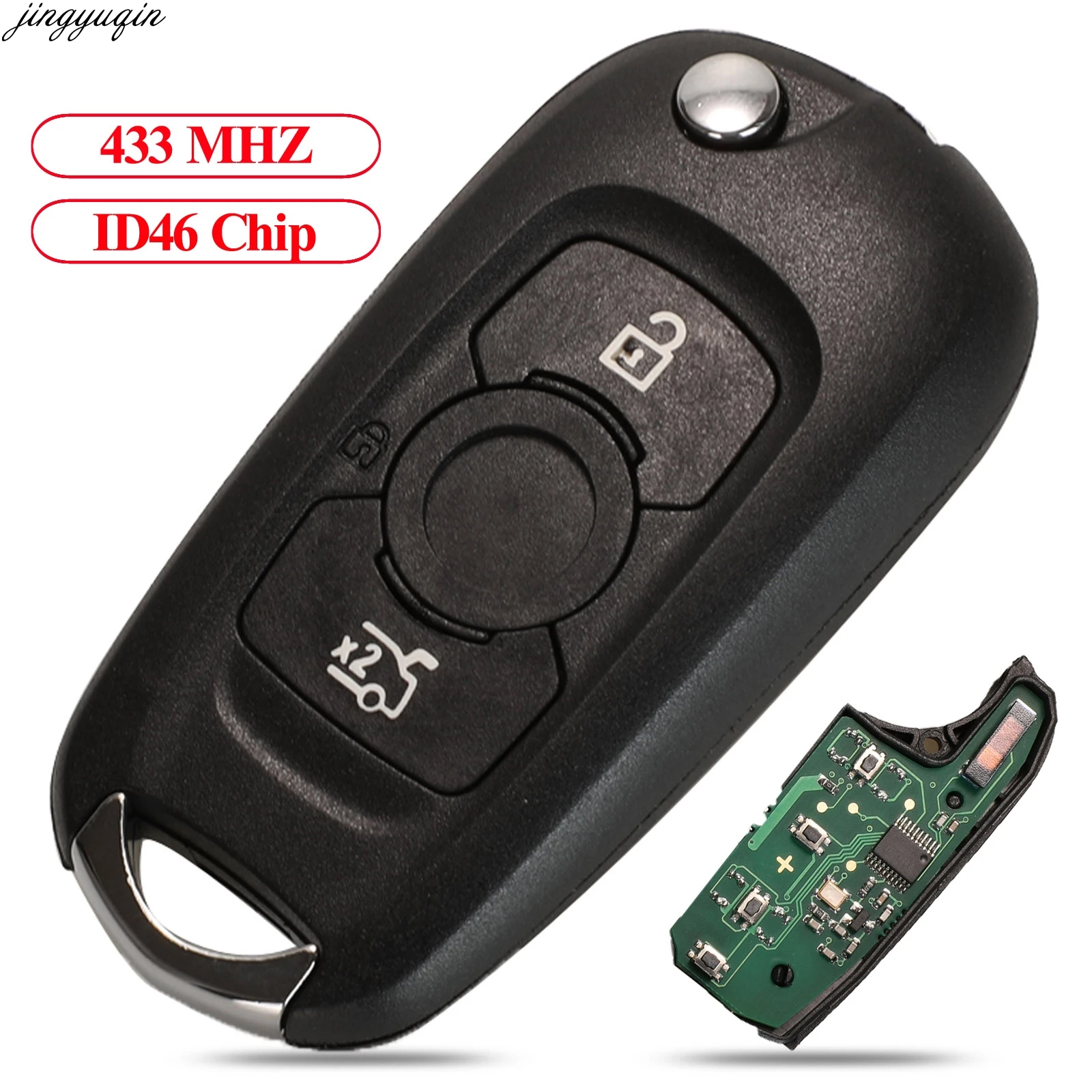 

Jingyuqin Flip Remote Control Car Key 315MHz ID46 For Buick Verano after 2015 Regal Excelle GT/Excelle XT LaCrosse 3 Button Fob