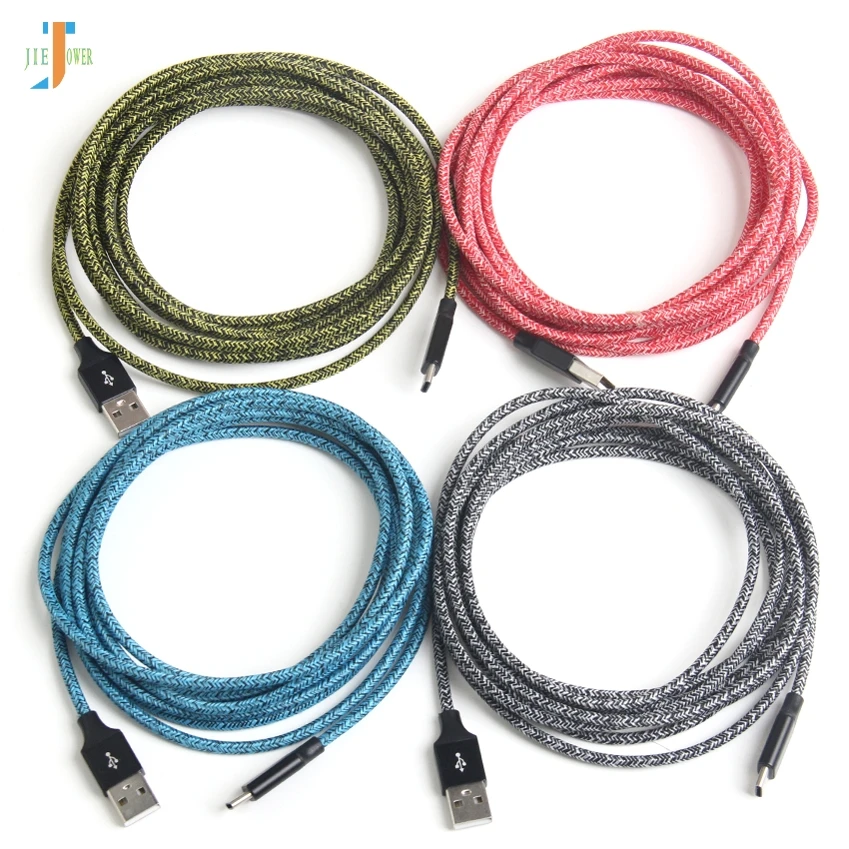 Кабель USB Type C 100 шт./лот провод для быстрой зарядки из тканевой пряжи кабель USBC Xiaomi