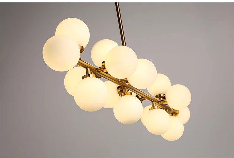 Современный Стеклянный Шар Люстра Свет Золотой подвесной светильник гостиная