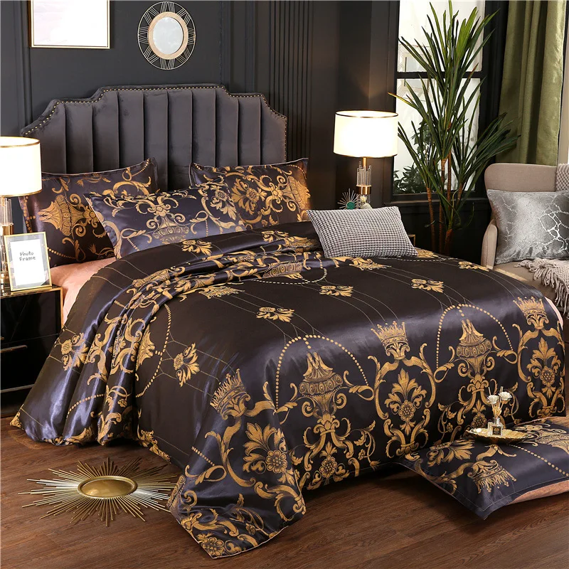 

Jacquard Weave Duvet Cover Bed Euro Bedding Set 240x220 Quilts For Double Home Textile Luxury Pillowcases Bedroom Comforter