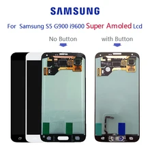 Original Super AMOLED For SAMSUNG Galaxy S5 G900F G900H LCD display Touch Screen  Digitizer Assembly with Adhesive