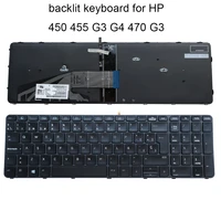 laptop spanish keyboard backlight for hp probook 450 g3 g4 455 470 g3 g4 818250 211 es spain replacement keyboards black frame
