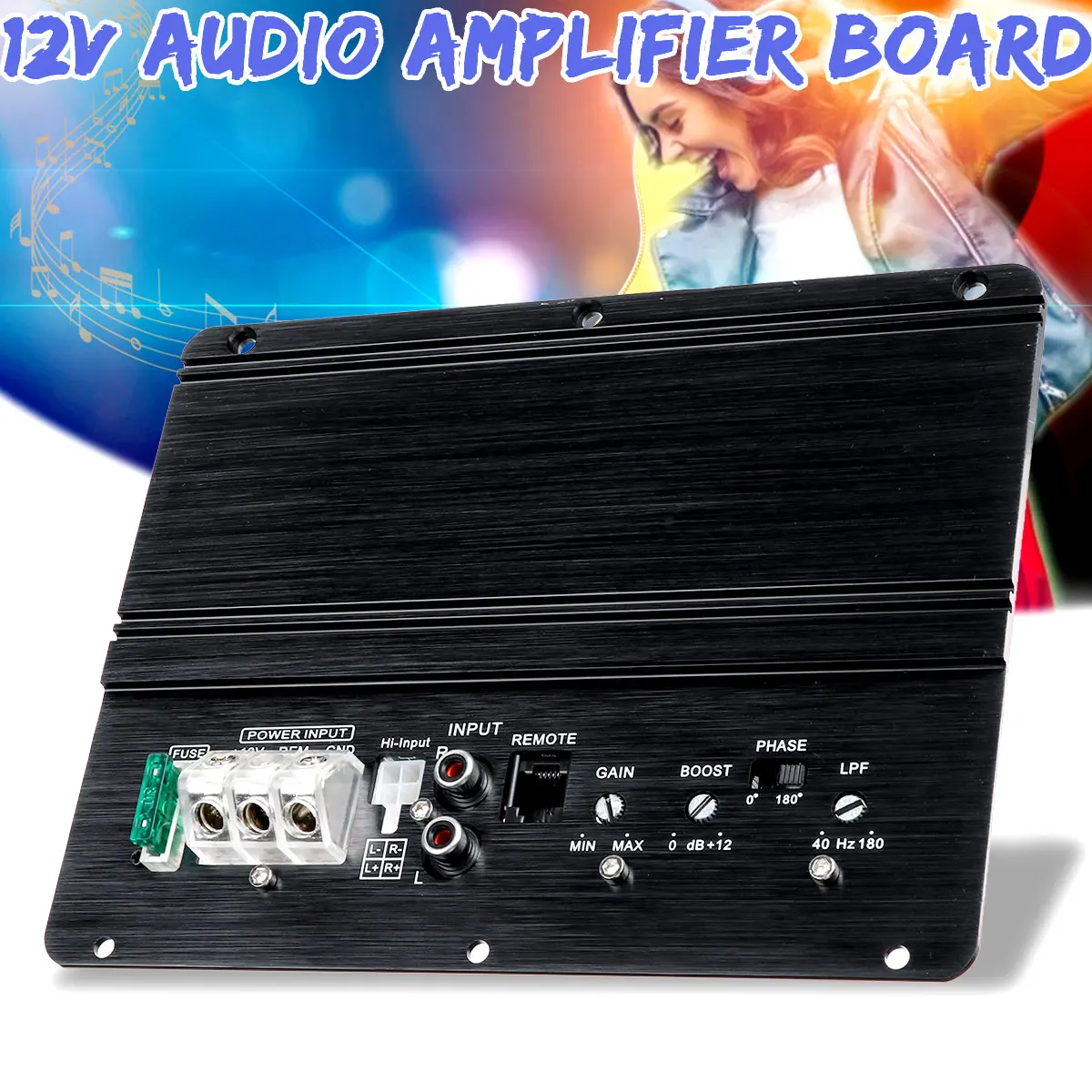 12 В автомобильный стерео усилитель 2 канальный алюминиевый аудио Авто бас